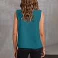thumbnail image 7 of Women's Silk Satin Tank Top V Neck Sleeveless Ruched Blouse Summer Basic Tank Shirt Green, 7 of 7