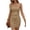 Apricot, variant on Women's Waffle Knit Square Neck Mini Tank Dress with Drawstring and Stretch Soft Jersey Wear 95% polyester 5% spandex