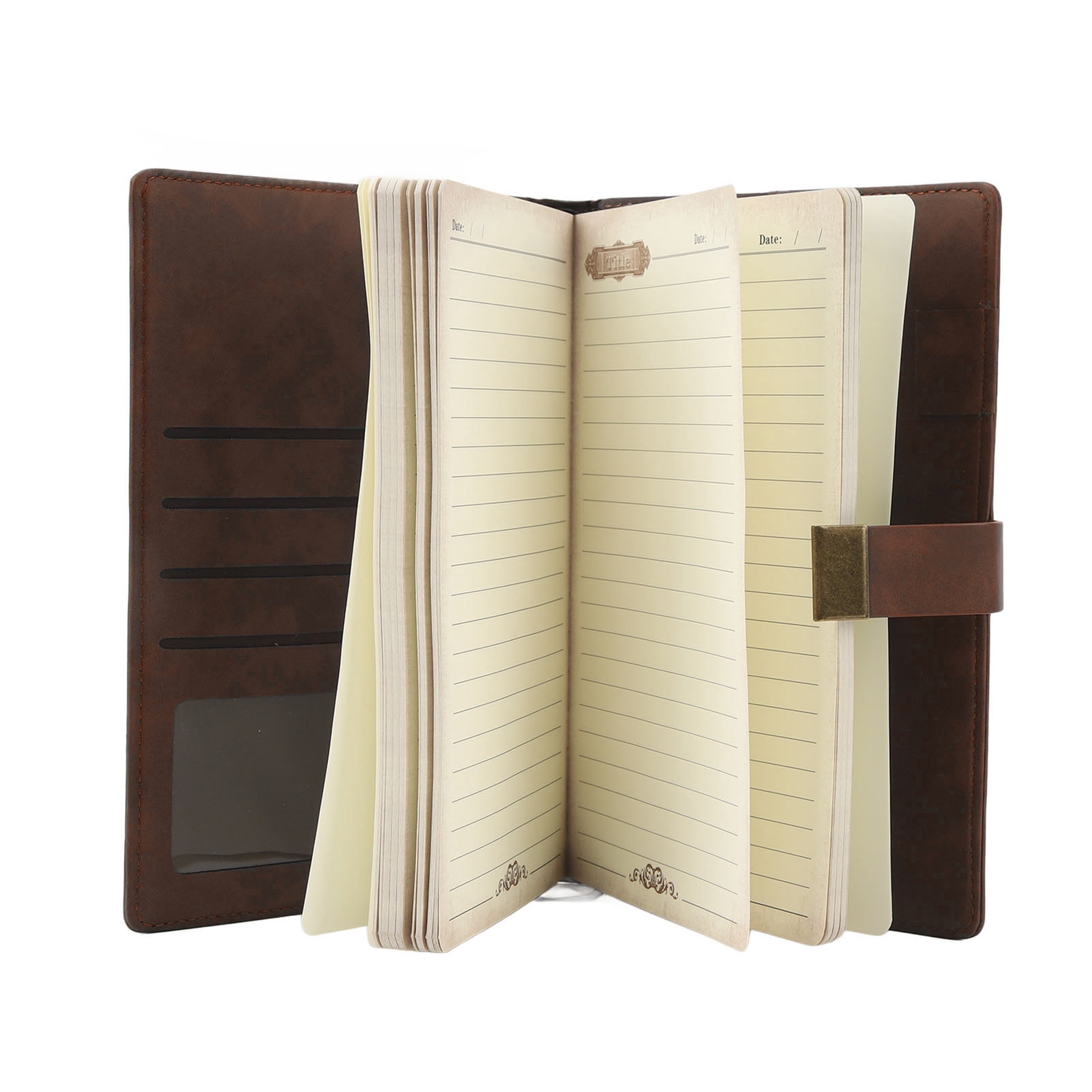 Nieyigj Exquisite Password Book, Vintage Style Lock Diary for Writing, Coffee Brown, 8.66 inches / 22 cm