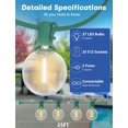 thumbnail image 2 of Cadena de luces SUNSGNE, 7,5 m, G40, 27 LED, cable verde transparente, 2 of 9