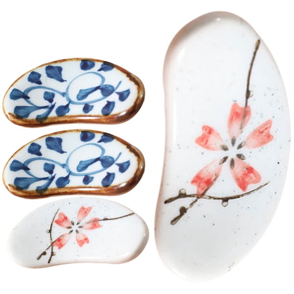 HOMEMAXS Ceramic Chopstick Rest with Assorted Colors for Home Use Elegant and Smooth 4 Pieces