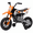 Orange, variant on 24V Kids Ride-On Motorcycle with Training Wheels, Dual Motors, 2-4 MPH Twist-Grip Throttle, Rear Suspension, Bluetooth Music, Battery Display, Motocross Style Electric Motorbike, Ages 3-8, Blue