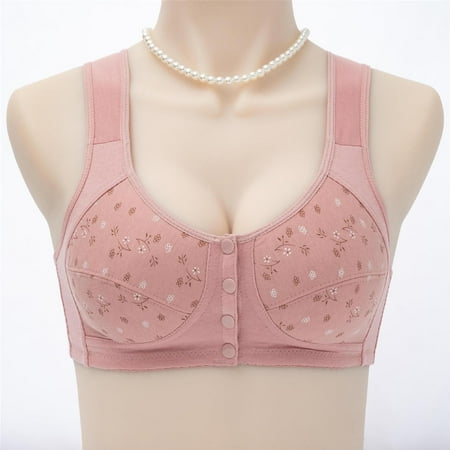 YWDJ Bras for Women Push up Plus Size Front Closure Front Snap for Sagging Breasts Side Breast Collection Front Opening and Nursing Bras for Breastfeeding Pink 38