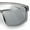 Slate - Silver Mirror, variant on Bold Color Mirror Shield Sport Plastic Wrap Curved Sunglasses Blue - Blue Mirror