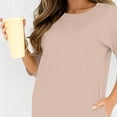 thumbnail image 7 of Fall Dresses for Women Oversized Crewneck Midi 3/4 Length Sleeve Dresses Womens Casual Solid Round Neck Loose Fits Three Quarter Sleeve Dress Plus Size Elegant Knee Length Dress with Pockets, 7 of 7
