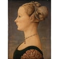 thumbnail image 2 of Piero del Pollaiolo 11x14 Black Ornate Wood Framed Double Matted Museum Art Print Titled: Portrait of a Girl (circa 1470), 2 of 5