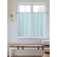 thumbnail image 6 of Kitchen Curtains 54 Inches length, Aqua Blue Green Window Treatment Curtain Drapes, Checkered Plaid Gingham Lattice Trellis Thermal Insulated Drapes for Basement Hotel RV, 42"x54", 2 Panels, 6 of 7