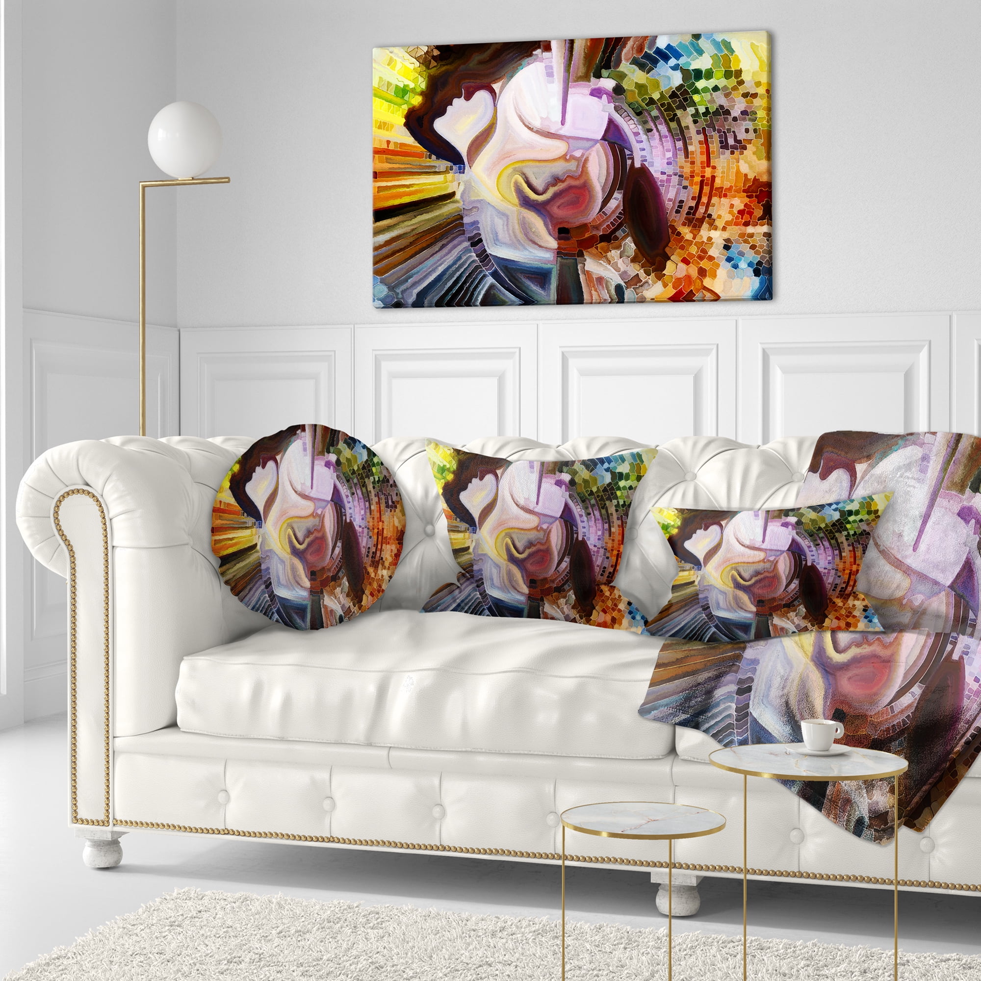 Designart Layers of Inner Paint - Abstract Throw Pillow - 12x20