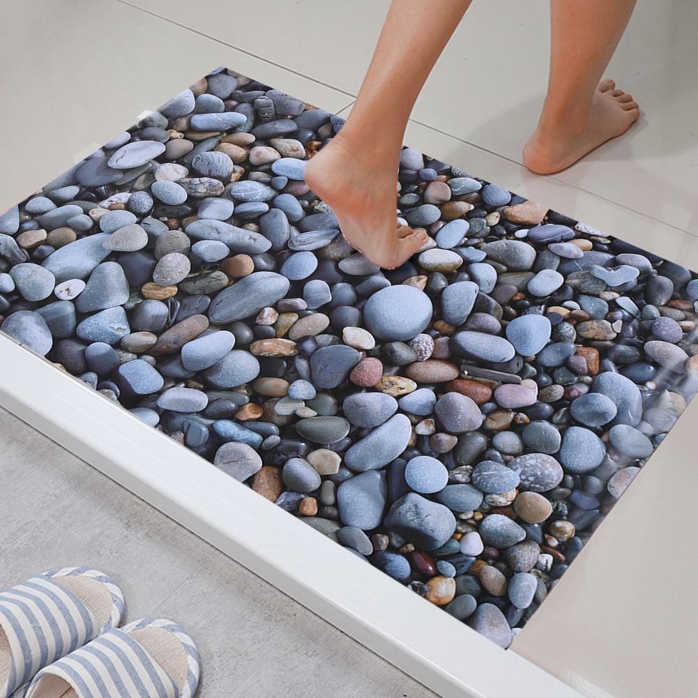 OTVIAP Antiskid Floor Sticker, Bathroom Floor Decor,3D Cobblestone