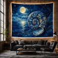 thumbnail image 6 of Nautilus Shell Serves with Slightly Right Shell Oceanic, Dreamy Fantasy for Nature Lovers, Moonlit Nature Wall Art, Mother'S Day Gift, Tapestry Wall Hanging for Bedroom and Dorm, 6 of 7