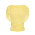 thumbnail image 4 of Telankuip Women's Elegant off the Shoulder Ruched Blouse Casual Short Sleeve Pleated Boat Neck Tops Stretchy Cinched Waist Slim Fit Summer Top 2026 Beach Vacation Outfits, 4 of 4