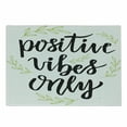 thumbnail image 1 of Positive Energy Cutting Board, Positives Vibes Only Words and Outline Leafy Branches, Decorative Tempered Glass Cutting and Serving Board, in 3 Sizes, by Ambesonne, 1 of 2