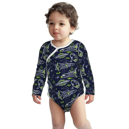 

Haiem Hand Drawn Rockets Printed Unisex-Baby Long Sleeve Onesies Bodysuits Unisex Babies Snap-Up Rompers-3 Months