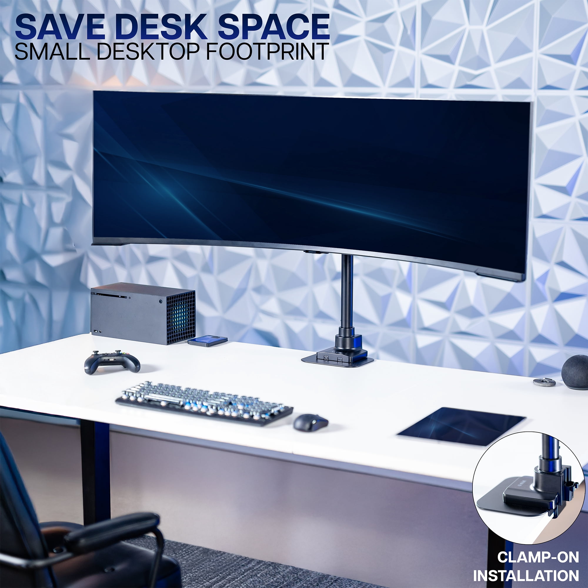 VIVO Single Ultrawide Monitor Desk Mount, Adjustable Stand for Screens up to 57"