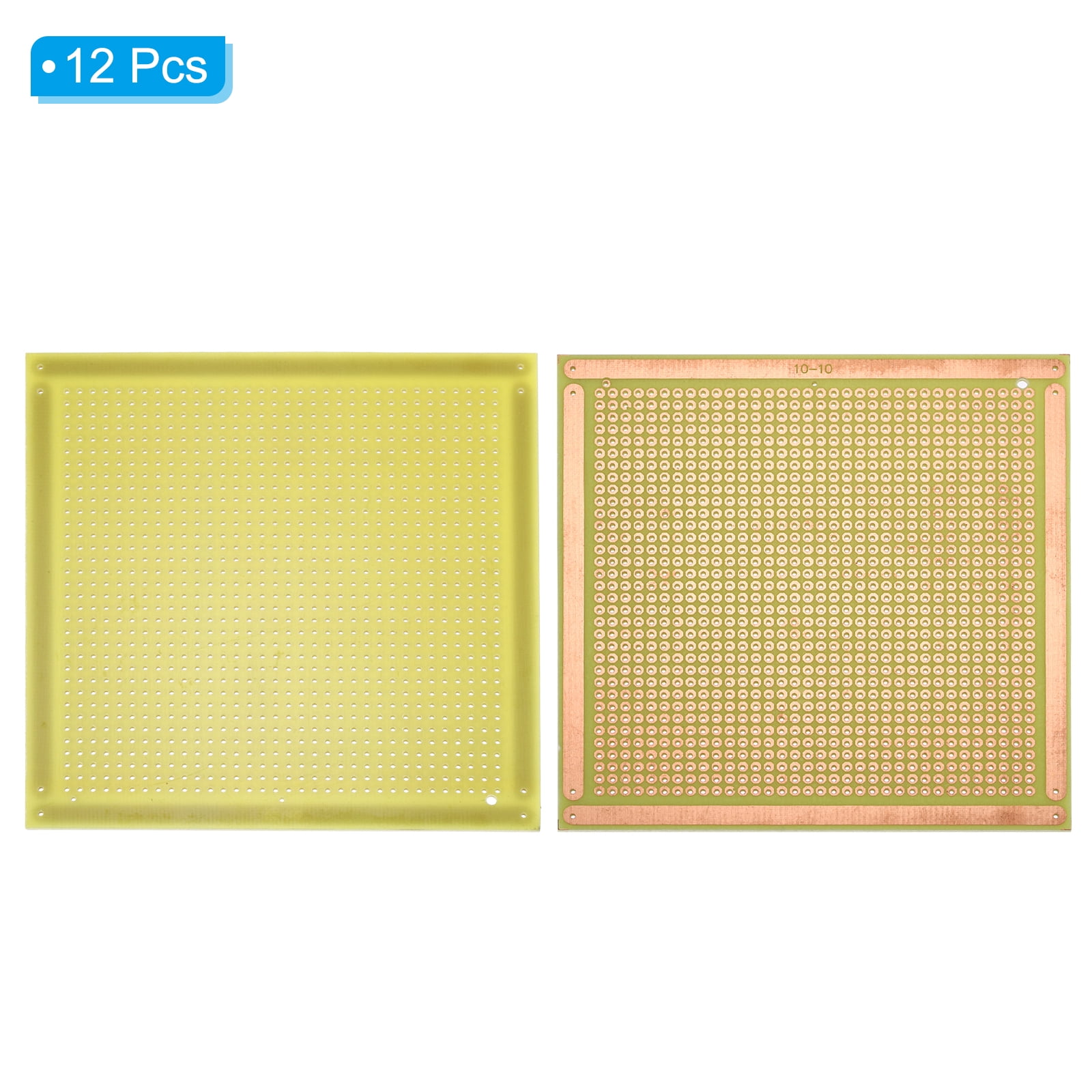 4" x 4" PCB Board Circuit, 12 Pcs Single Sided Prototype Solder Boards for Soldering and Electronic Project Circuit Boards Solderable Breadboard, Yellow