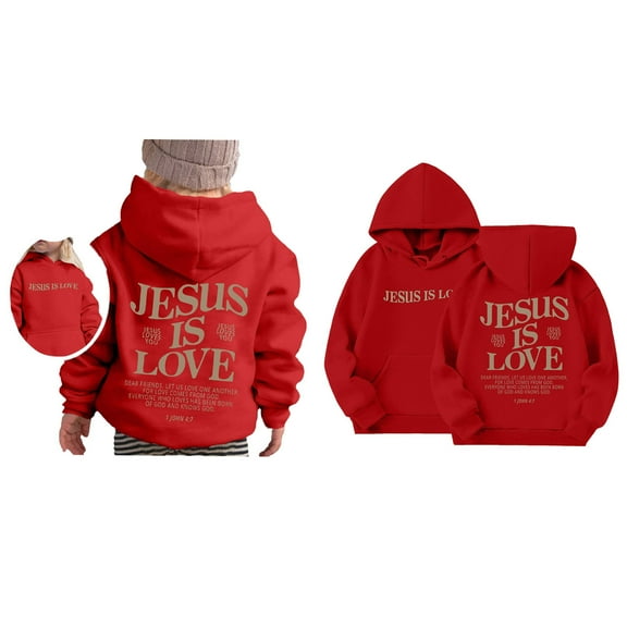 Toddler Girl Hoodies Jesus Loves You Sweatshirt Long Sleeve Graphic Sweatshirt Cute Loose Pullover Top Christian Hoodies Teen Outfits for Girls 2T Trendy