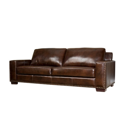 Devon & Claire Mallory Brown Leather Sofa