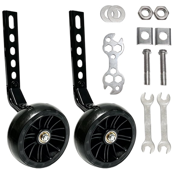 Bike Training Wheels, Flash Training Wheels for 12 14 16 18 20 Inch Single Speed Bike Universal Heavy Duty Training Wheels Anti-Tip Bike Stabilizers for Beginner Rider Safe Outdoor Riding Accessories