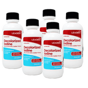 5 Pack - Leader Decolorized Iodine First Aid Antiseptic 2 fl oz