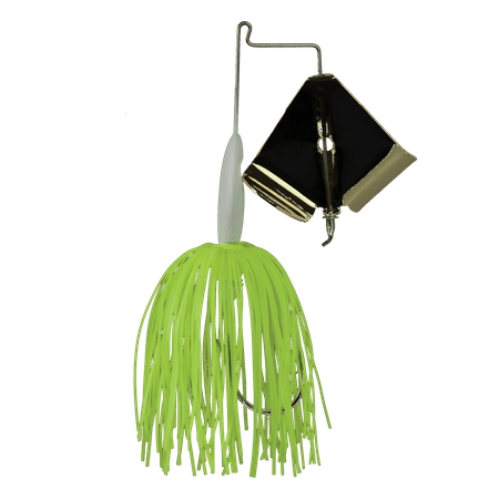 Tackle HD 3/8 Oz Worldwide Gold Buzzer Fishing Bait Buzz Bait With Mustad Ultra Point Fishing Hook and Pro Series Skirt Top Water Bass Fishing Lure for Freshwater Chartreuse (Gold Blade)