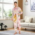 thumbnail image 4 of Chickens Adult Onesie Pajamas Slim Fit Christmas One Piece Suit Pjs for Women and Men Hooded Zipper, 4 of 7