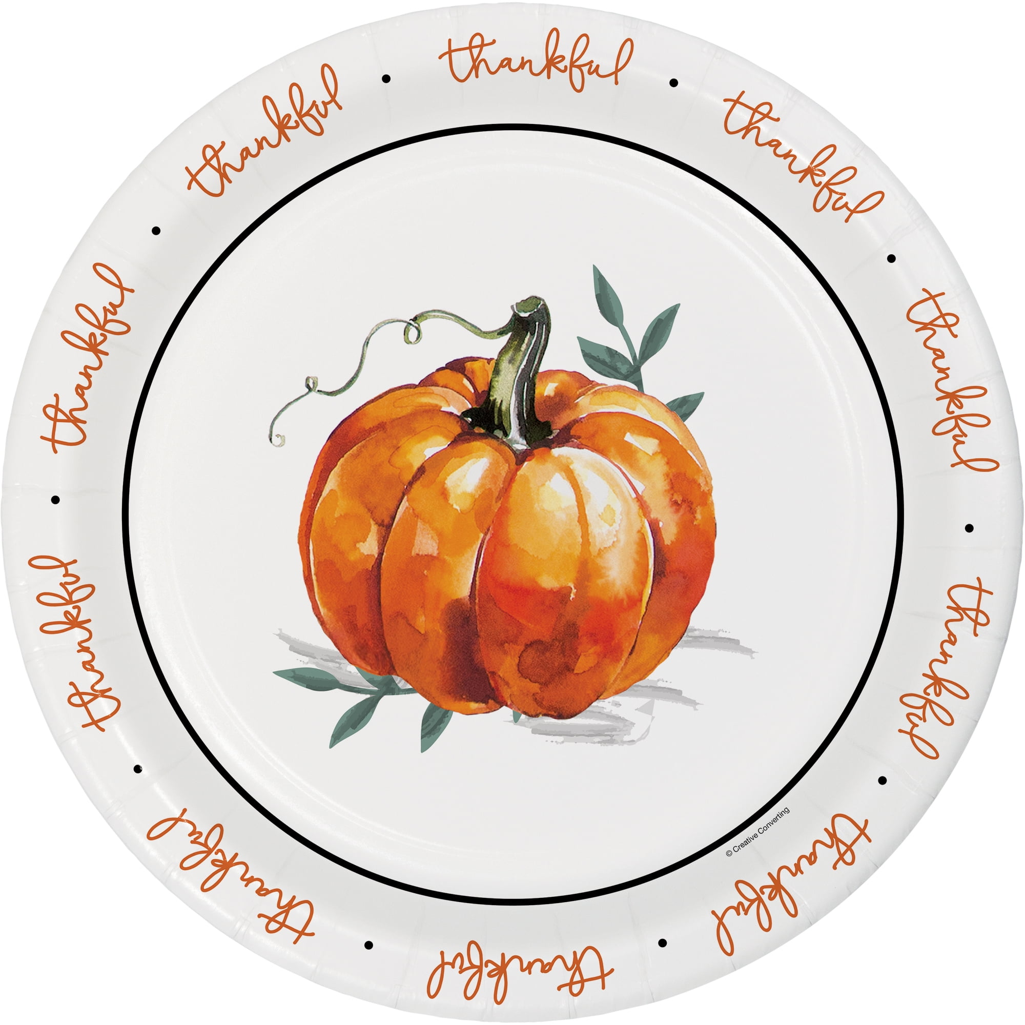 Way to Celebrate Farmhouse Thanksgiving 12' Paper Plates, 8 ct