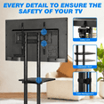 thumbnail image 6 of RTVR Modern 75 inch Rolling TV Stand Cart with Wheels, Mobile TV Base Stand with Mount Portable Adjustable, 6 of 10