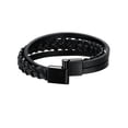 thumbnail image 1 of Pulsera de cuero PU Yinane Pulsera casual apilable para novio Hombres Negro, 1 of 8