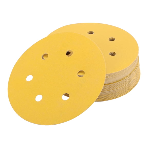 Unique Bargains 6 Inch 6 Hole Sanding Discs Round Hook and Loop Sandpaper 800 Grits - 50 PCS