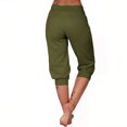 thumbnail image 3 of LEEYNEER Womens Cargo Capris with Pockets Casual Drawstring High Waist Straight Leg Loose Fit Cropped Sweatpants Summer Workout Joggers S-5XL, 3 of 5