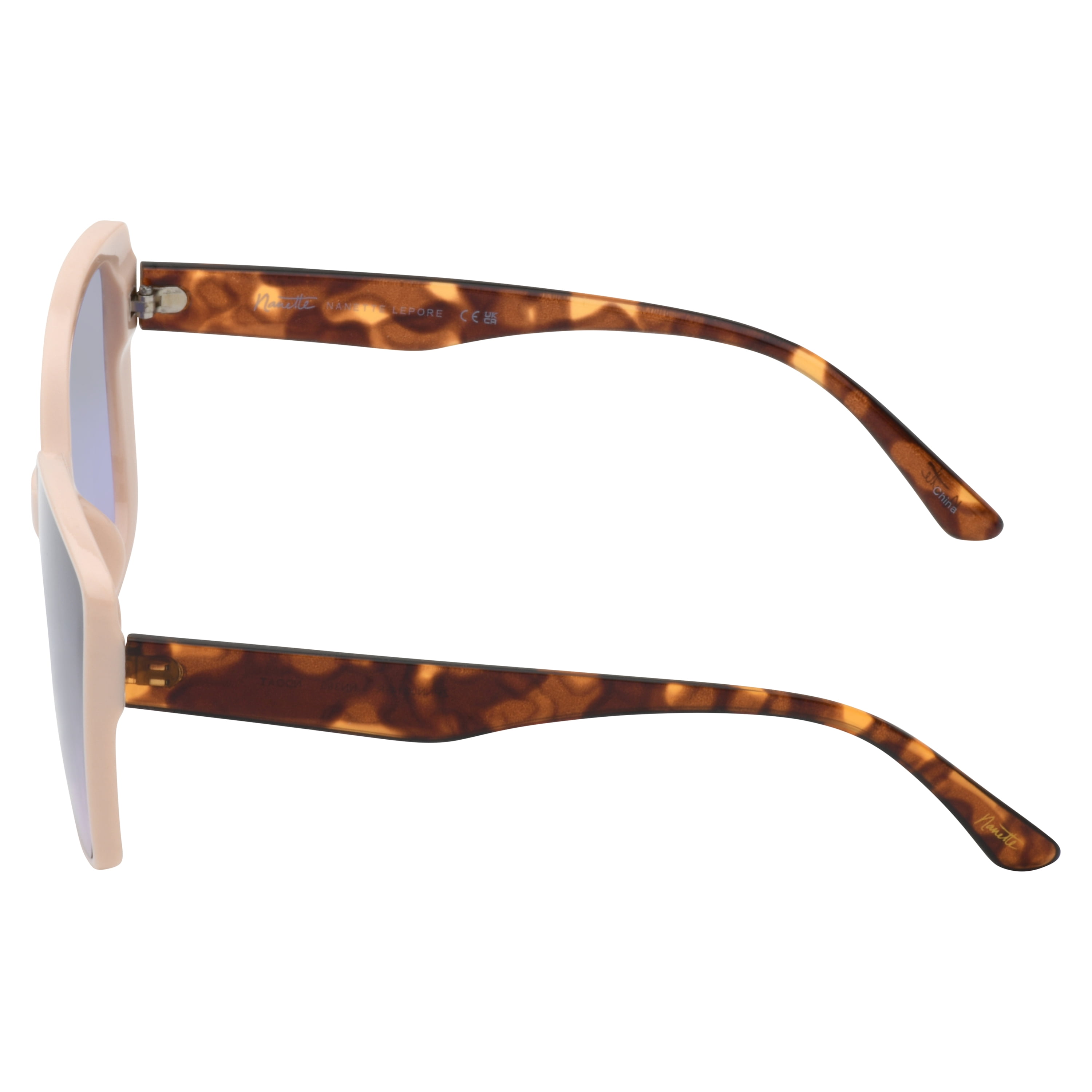 Nanette Lepore Women's NN395 Retro Cat Eye UV400 Protective Square Fashion Sunglasses, 62mm
