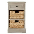 thumbnail image 4 of SAFAVIEH Carrie 1 Drawer Storage Side Table with 2 Baskets, Vintage Grey, 4 of 6
