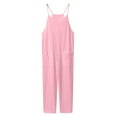 thumbnail image 5 of Gubotare Jumpsuit for Little Girls Girls Wide Leg Jumpsuit Sleeveless Ruffle One Piece Rompers Size 5-6T (Pink,5-6 Years), 5 of 9