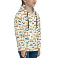 thumbnail image 3 of Uemuo Cartoon Transport Pattern Hooded Sweatshirt for Youth Pullover with Kangaroo Pocket Trendy youth sweatshirt Casual Hoodie for Boys and Girls-Large, 3 of 6