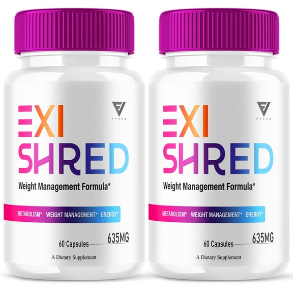 (2 Pack) Exi Shred Capsules ExiShred Premium Support Supplement, Exxi Shred Maximum Strength Formula (120 Capsules)