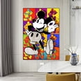 thumbnail image 2 of Disney Street Graffiti Art Canvas Paintings Mickey Mouse and Donald Duck Poster Print Wall Art Picture for Bedroom Home Decor20x25cm No Frame Gao Jinjia LED, 2 of 2