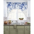 thumbnail image 2 of Eucalyptus Leaves Blue Kitchen Swag Valances for Windows, Watercolor Spring Botanical Swag Valances Curtains for Living Room, Rod Pocket Window Treatments for Bathroom, Bedroom, Cafe, 56"x36", 2 of 6
