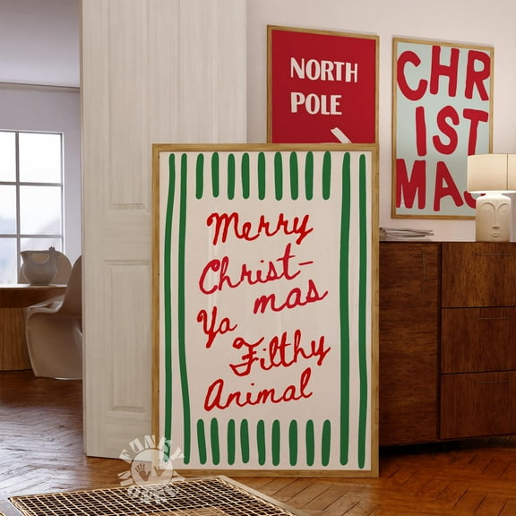 DIANANA Funny Christmas Print, Merry Christmas Ya Filthy Animal Poster, Holiday , Holiday Decor