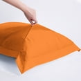 thumbnail image 6 of 2 Pack Standard Brushed Microfiber Pillow Shams with 2" Flange, Super Soft and Cozy, Wrinkle, Fade, Stain Resistant Sham, Orange, 20x26 inches, 6 of 8