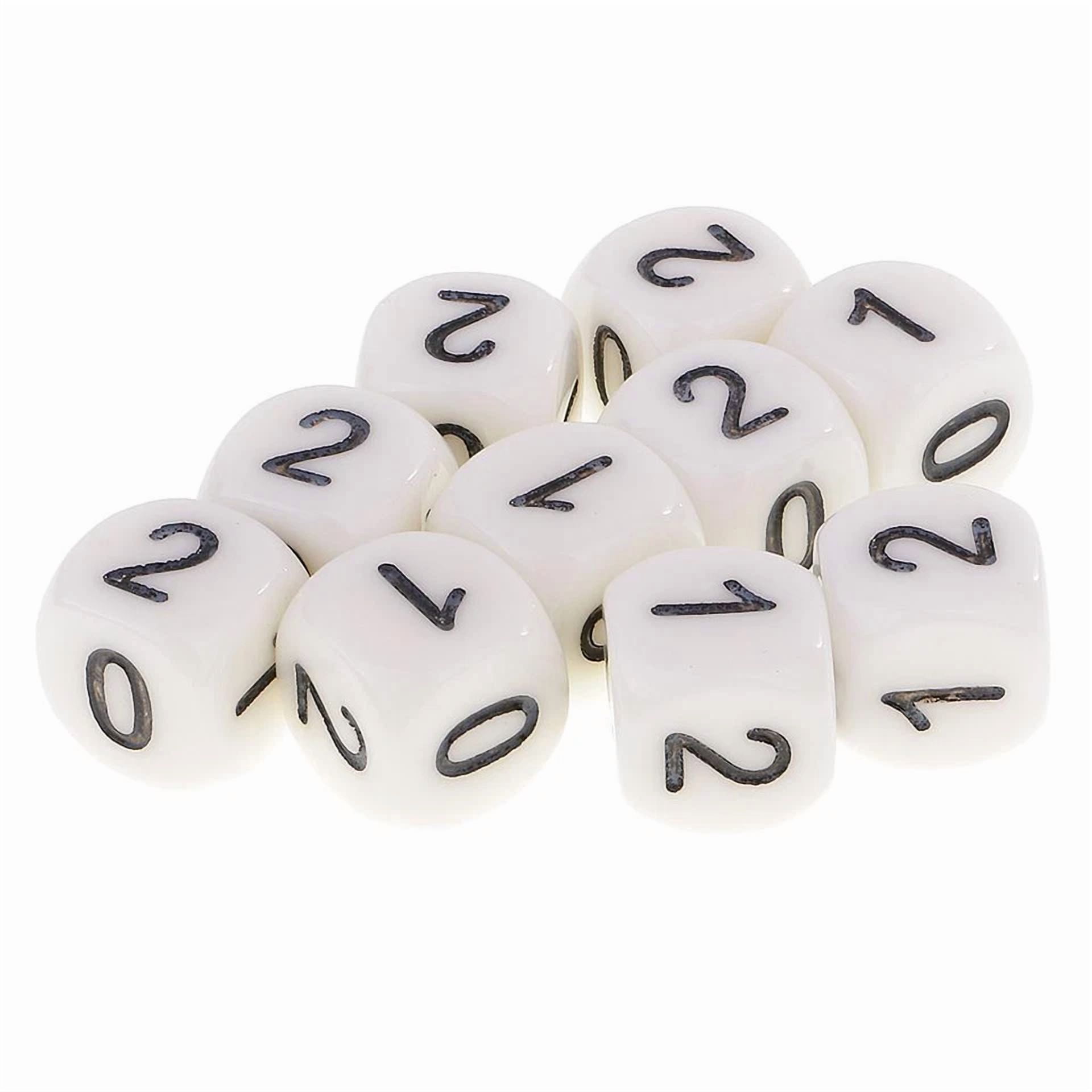 BUTTERFLY- 10Pcs White Dices Set 16Mm Rpg Board Games Parts