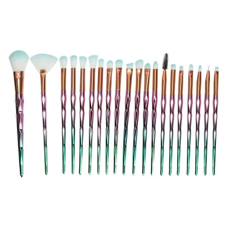 TKOOFN 20Pcs Diamond Makeup Brush Set Foundation Blush Eyeshadow Brushes Kit (Best Drugstore Foundation Brush 2019)