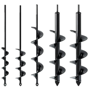 VASGOR Set of 5 Auger Drill Bit for Planting (1.6x16", 2x16", 2.6x16", 3x16", 3.5x16") - Easy Planter Garden Auger - Bulb & Bedding Plant Augers - Post Hole Digger for 3/8” Hex Drive Drill