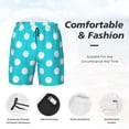 thumbnail image 3 of Fotbe Aqua And White Polka Dot Traje de Baño para Hombre – Shorts de Natación de Secado Rápido con Forro y Bolsillos-Medium, 3 of 6