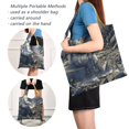 thumbnail image 4 of Large Capacity Print Tote Bag,Lightweight Portable Foldable Shopping Bag Astronaut Sitting, 4 of 6