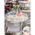 thumbnail image 6 of Outdoor Tablecloth with Umbrella Hole Zipper Blue Butterfly Round Tablecloth 60" Waterproof Outside Table Cloth Retro Country Spring Pink Flowers Plants Patio Table Cover Tablecloths for Picnic Party, 6 of 8