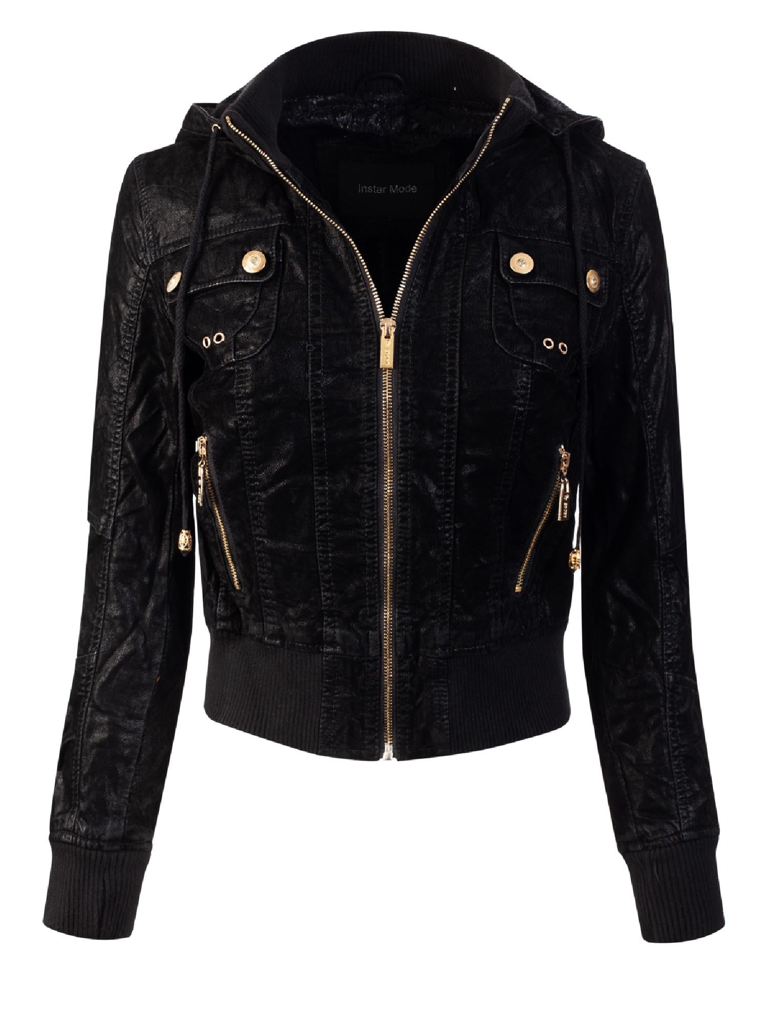 Made by Olivia Made by Olivia Women's Shimmer Finish Metallic Hooded