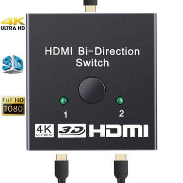HDMI Splitter, HDMI Switch Bidirectional 2 Input to 1 Output or 1 in to 2 Out, Supports 4K/3D/1080/HDCP Passthrough-HDMI Switcher for HDTV/Blu-Ray Player/DVD/DVR/Xbox