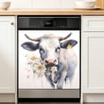thumbnail image 5 of Dishwasher Magnet Cover, White Highland Cow Flower Decorative Refrigerator Magnet, 23 x 26 Inch Trimmable Dishwasher Front Panel Cover for Home Kitchen Laundry Decorations, Easy Clean, 5 of 6