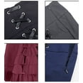 thumbnail image 3 of Women's Pleated Midi Skirt Gothic Punk Skirt Lace Up Victorian Skirt Elastic High Waist A-Line Maxi Victorian Skirts, 3 of 5