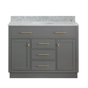 Sunjoy Blue Gray 48 in. Shaker Style Single Sink Bathroom Vanity